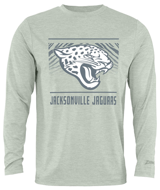 Zubaz NFL Men's Heather Gray Tunnel Tonal Long Sleeve T-Shirt, Jacksonville Jaguars