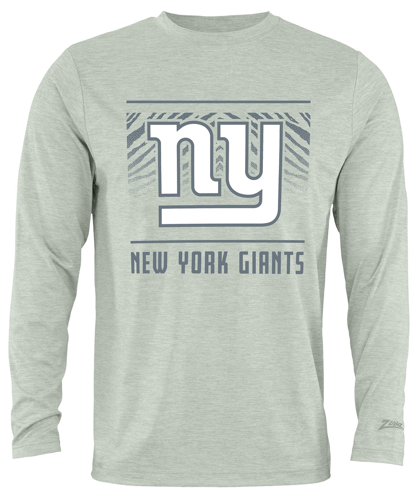 Zubaz NFL Men's Heather Gray Tunnel Tonal Long Sleeve T-Shirt, New York Giants