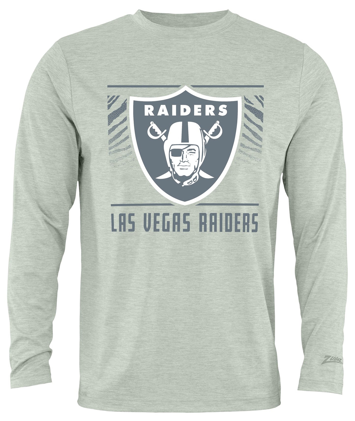 Zubaz NFL Men's Heather Gray Tunnel Tonal Long Sleeve T-Shirt, Las Vegas Raiders