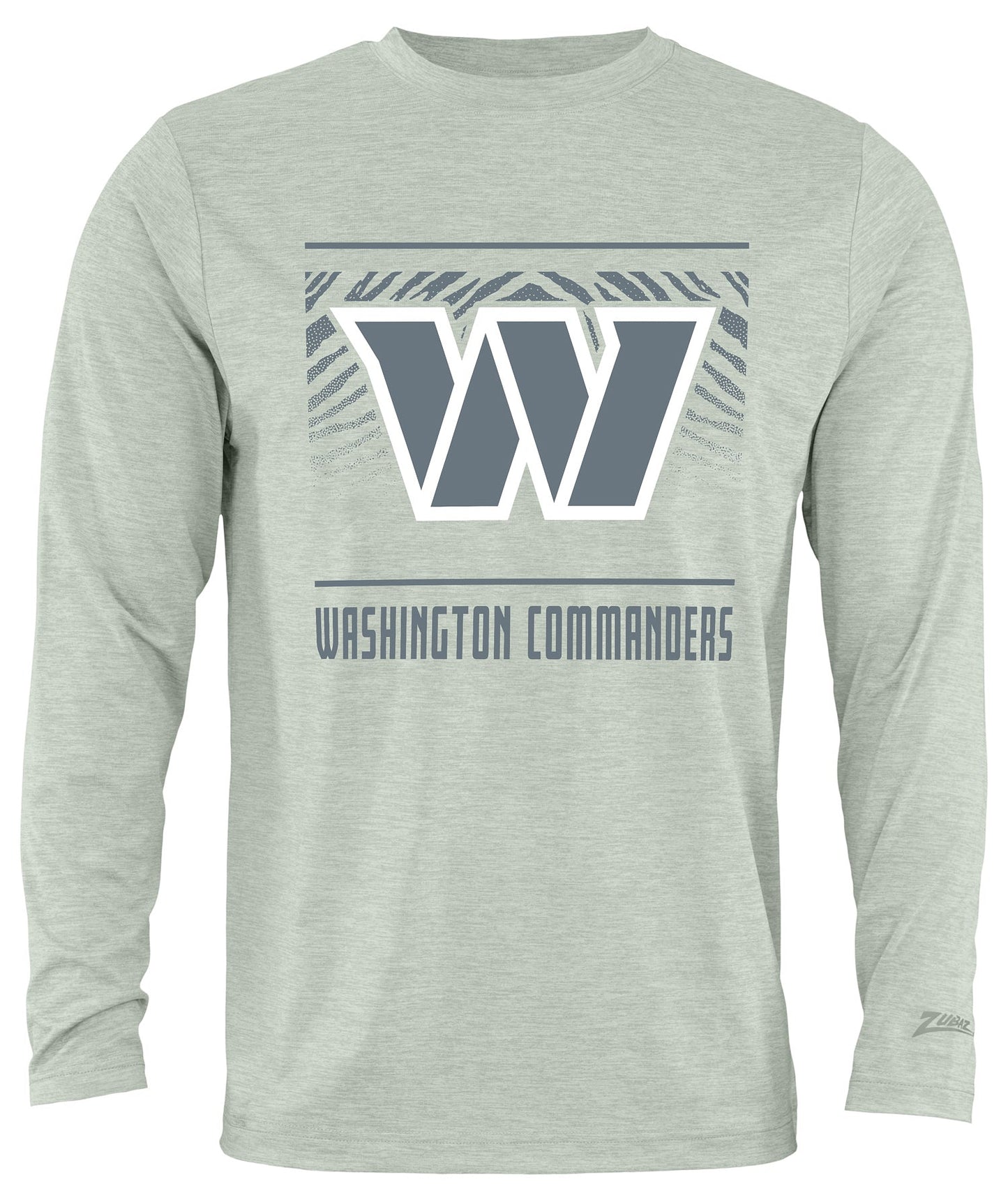 Zubaz NFL Men's Heather Gray Tunnel Tonal Long Sleeve T-Shirt, Washington Commanders