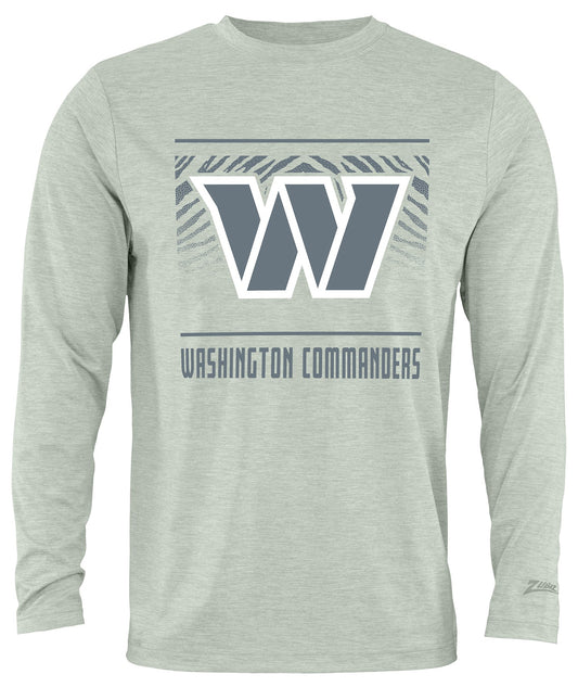 Zubaz NFL Men's Heather Gray Tunnel Tonal Long Sleeve T-Shirt, Washington Commanders