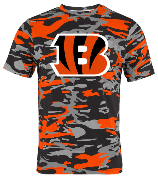 Zubaz NFL Men's Camo Alternate Color Short Sleeve T-Shirt, Cincinnati Bengals
