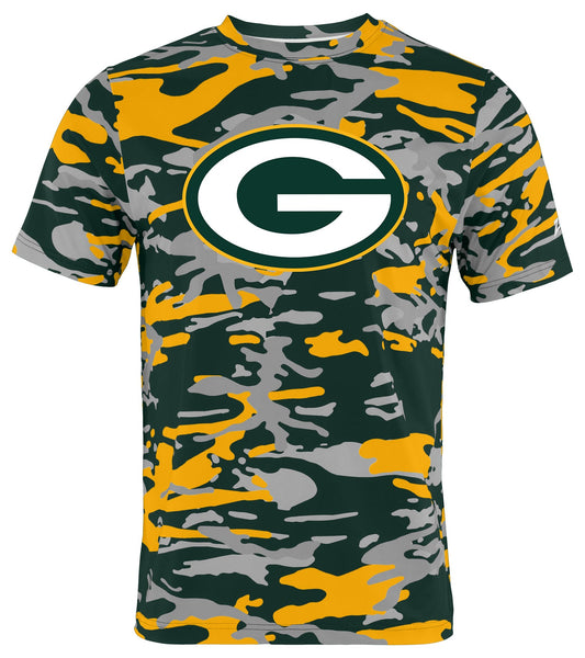 Zubaz NFL Men's Camo Alternate Color Short Sleeve T-Shirt, Green Bay Packers