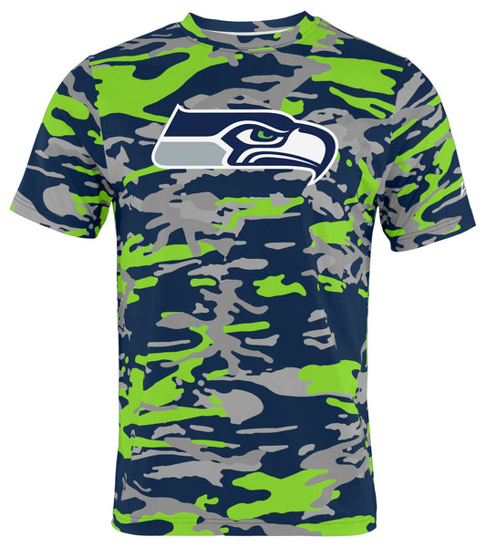 Zubaz NFL Men's Camo Alternate Color Short Sleeve T-Shirt, Seattle Seahawks