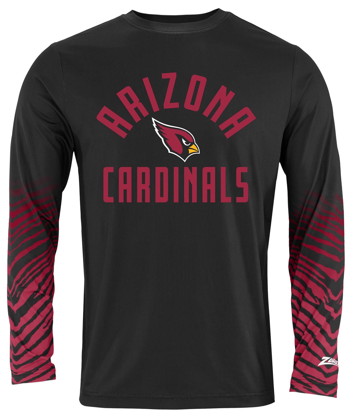 Zubaz NFL Men's Team Color Zebra Fade Sleeves Long Sleeve T-Shirt, Arizona Cardinals