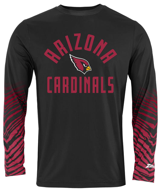 Zubaz NFL Men's Team Color Zebra Fade Sleeves Long Sleeve T-Shirt, Arizona Cardinals