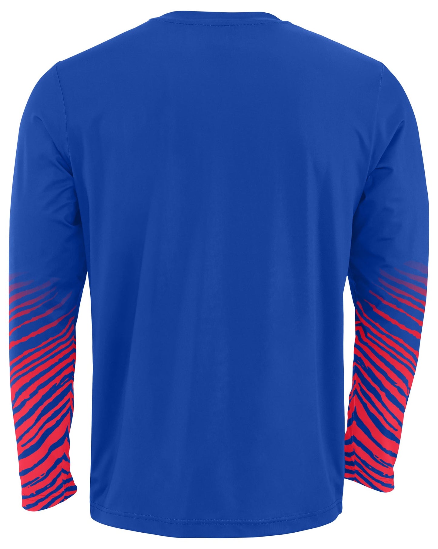 Zubaz NFL Men's Team Color Zebra Fade Sleeves Long Sleeve T-Shirt, Buffalo Bills