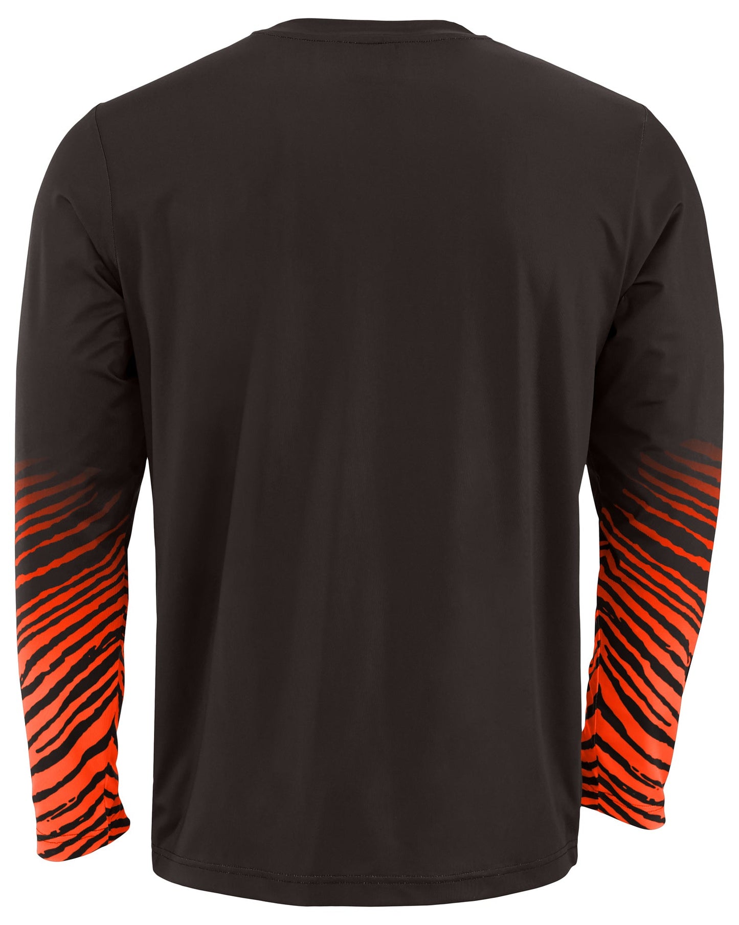 Zubaz NFL Men's Team Color Zebra Fade Sleeves Long Sleeve T-Shirt, Cleveland Browns