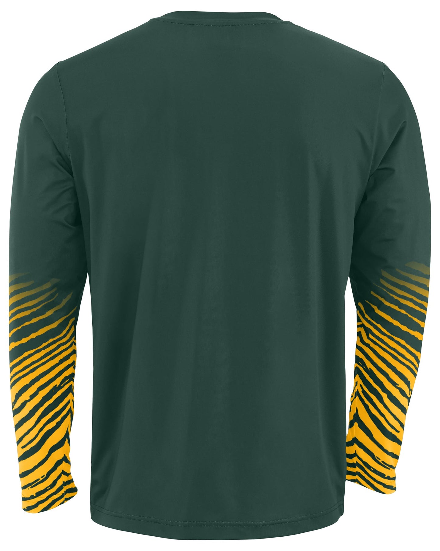 Zubaz NFL Men's Team Color Zebra Fade Sleeves Long Sleeve T-Shirt, Green Bay Packers