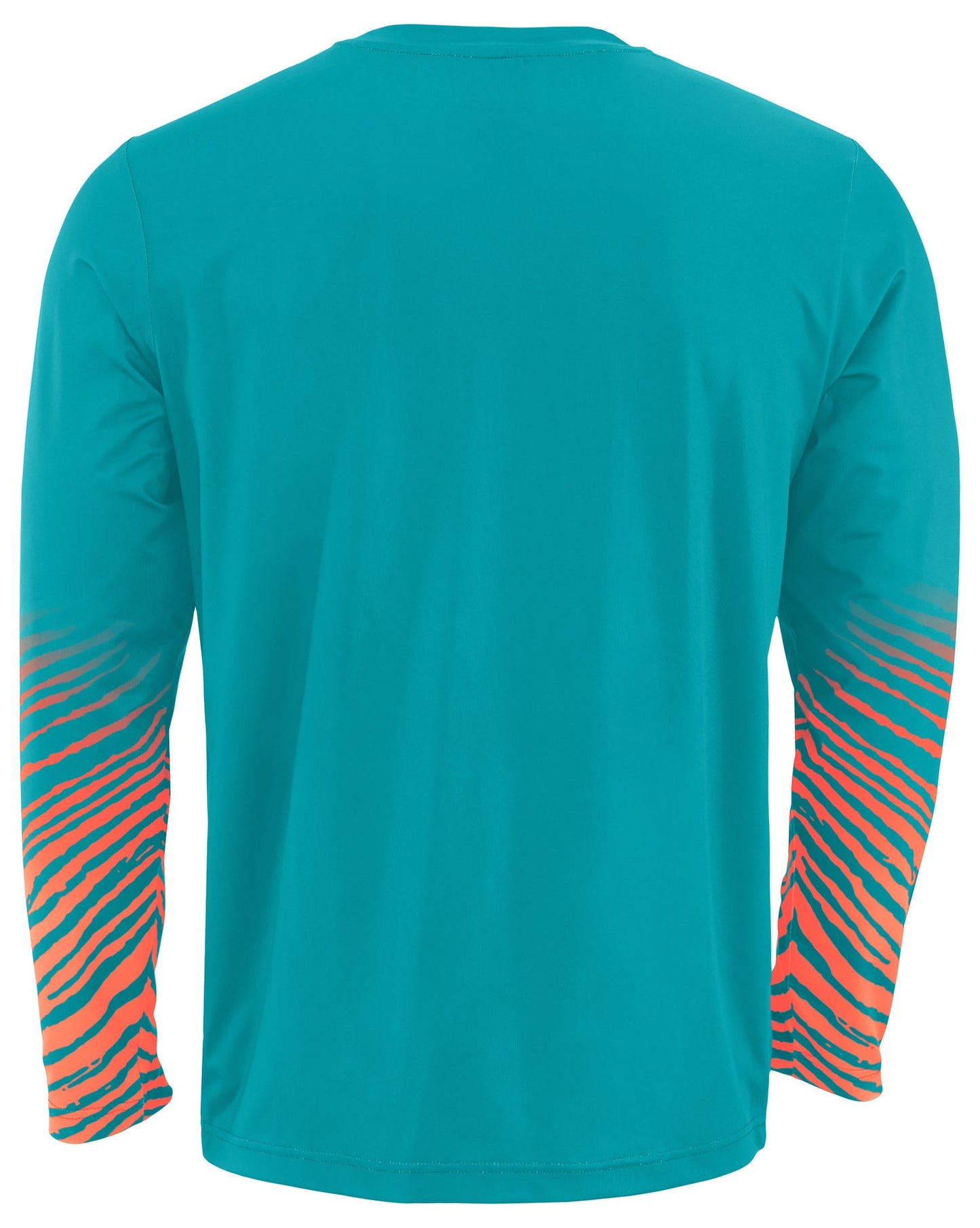 Zubaz NFL Men's Team Color Zebra Fade Sleeves Long Sleeve T-Shirt, Miami Dolphins