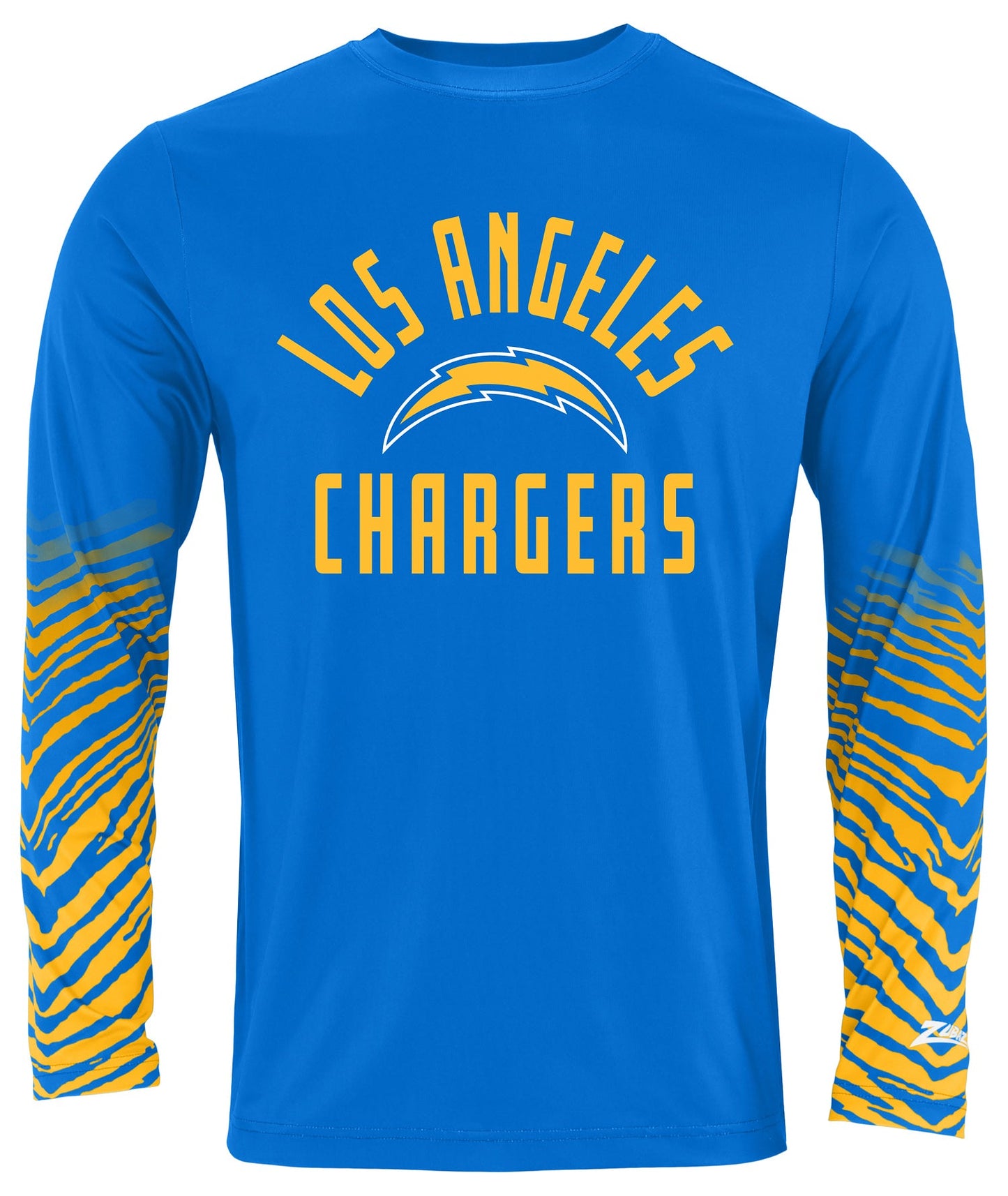 Zubaz NFL Men's Team Color Zebra Fade Sleeves Long Sleeve T-Shirt, Los Angeles Chargers