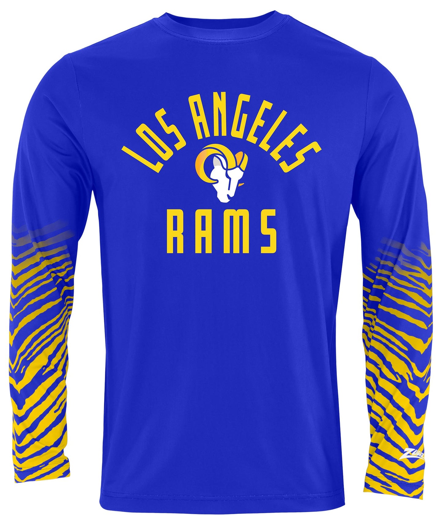 Zubaz NFL Men's Team Color Zebra Fade Sleeves Long Sleeve T-Shirt, Los Angeles Rams