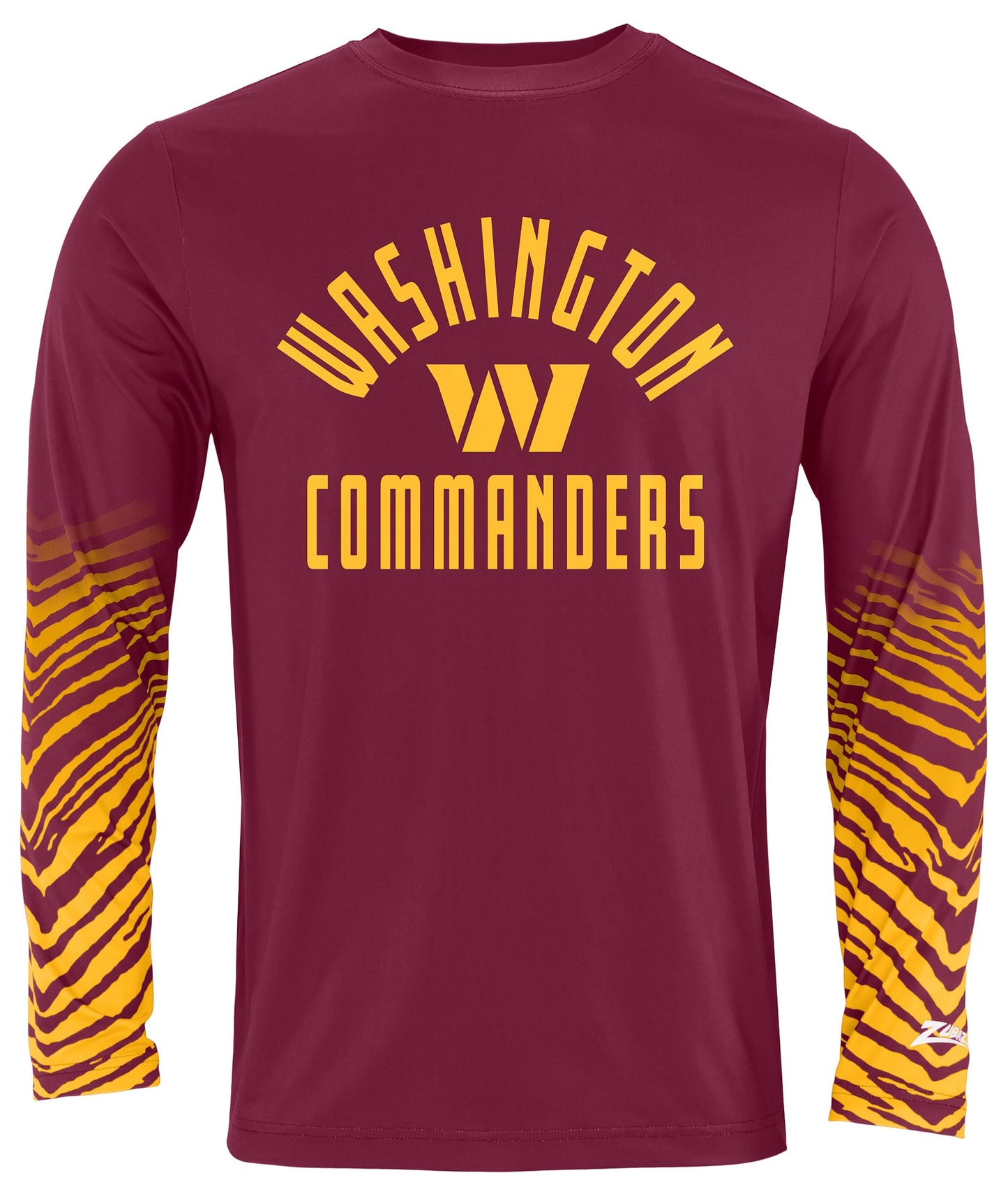 Zubaz NFL Men's Team Color Zebra Fade Sleeves Long Sleeve T-Shirt, Washington Commanders