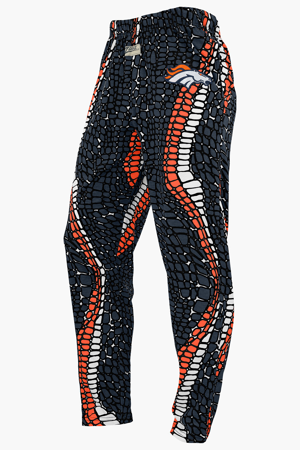 Zubaz NFL Adult Unisex Z88 Embroidered Gator 3 Color Pants, Denver Broncos
