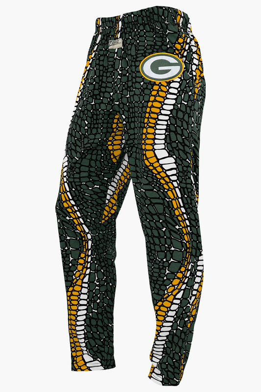 Zubaz NFL Adult Unisex Z88 Embroidered Gator 3 Color Pants, Green Bay Packers