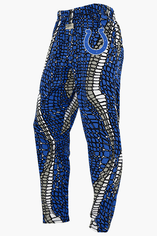 Zubaz NFL Adult Unisex Z88 Embroidered Gator 3 Color Pants, Indianapolis Colts