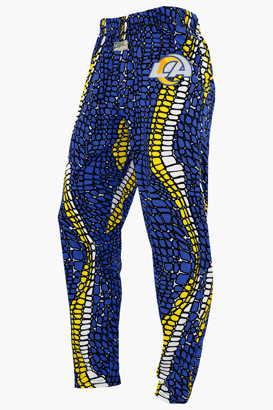 Zubaz NFL Adult Unisex Z88 Embroidered Gator 3 Color Pants, Los Angeles Rams