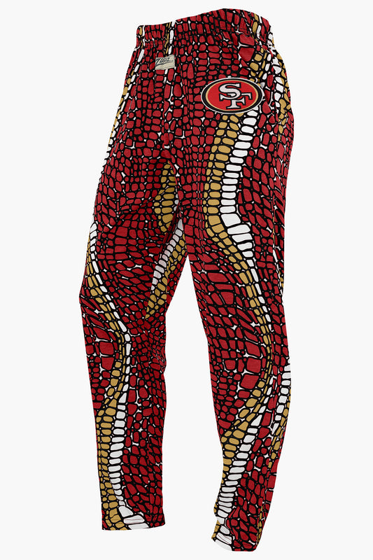Zubaz NFL Adult Unisex Z88 Embroidered Gator 3 Color Pants, San Francisco 49ers