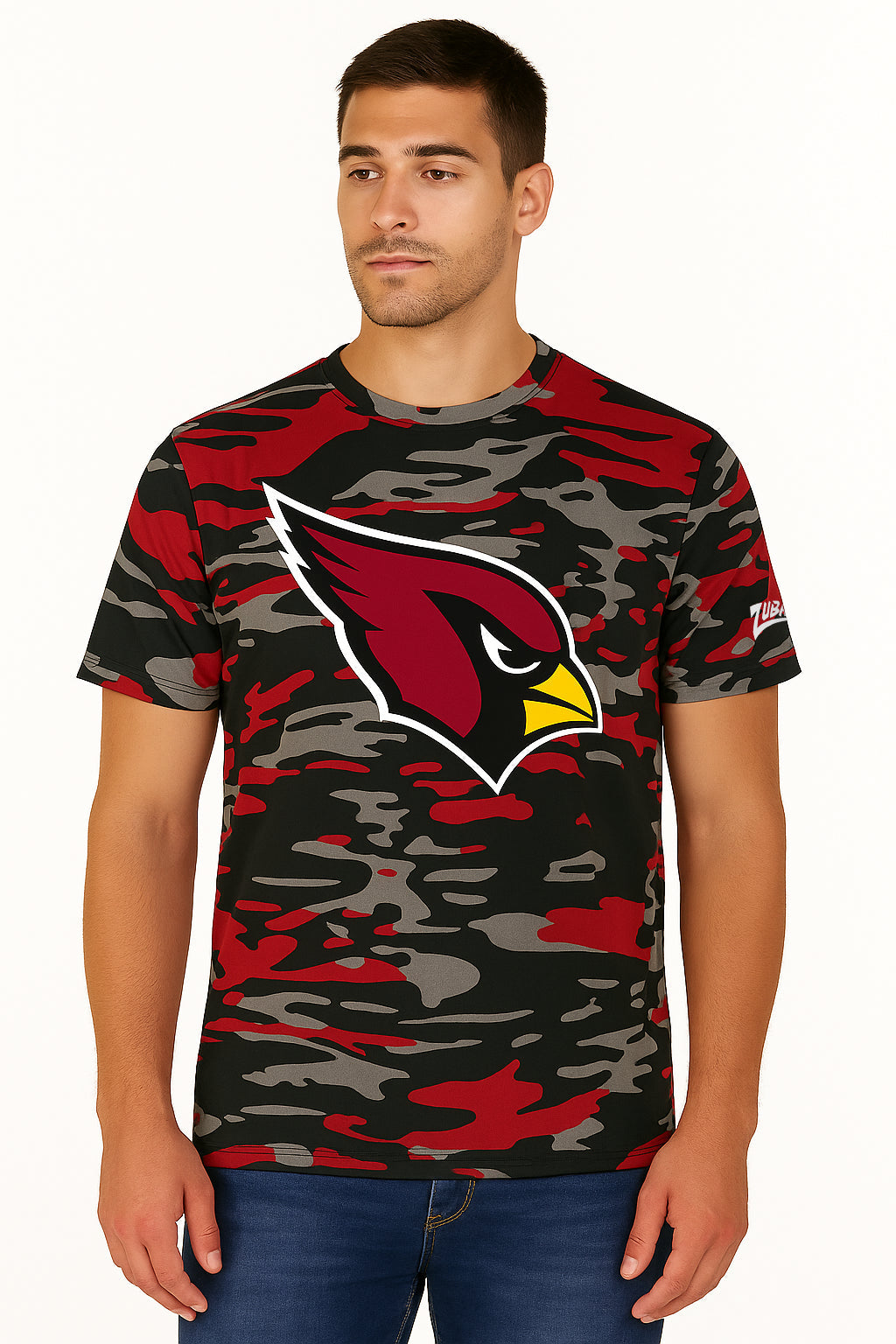 Zubaz NFL Men's Camo Alternate Color Short Sleeve T-Shirt, Arizona Cardinals
