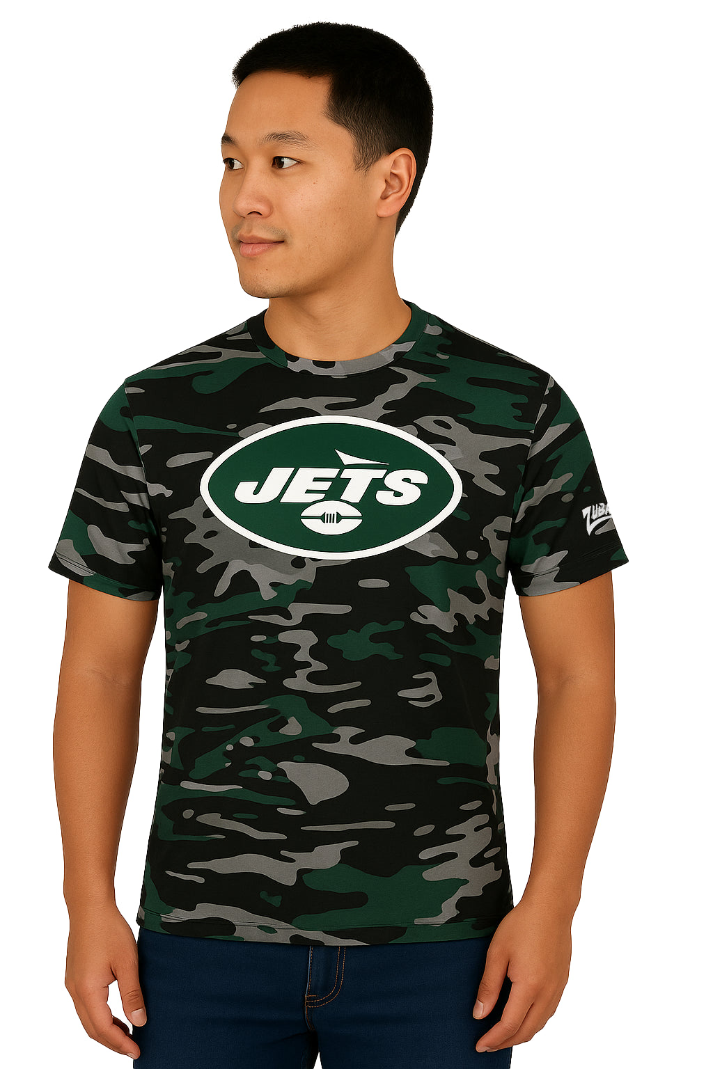 Zubaz NFL Men's Camo Alternate Color Short Sleeve T-Shirt, New York Jets