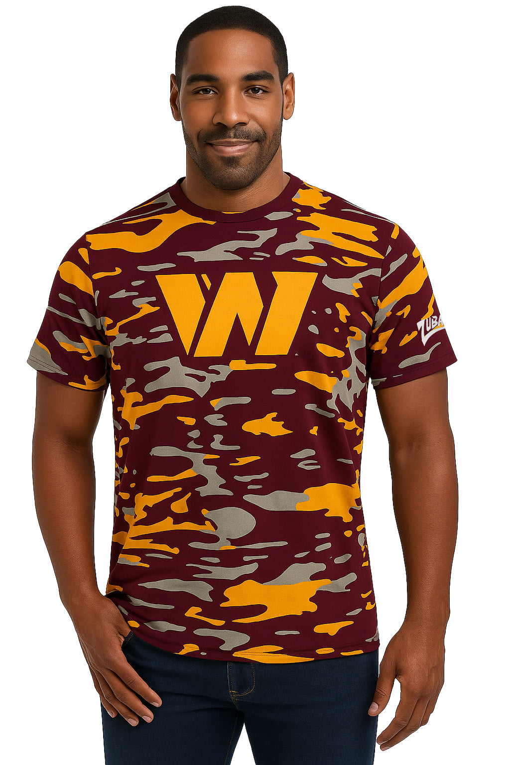 Zubaz NFL Men's Camo Alternate Color Short Sleeve T-Shirt, Washington Commanders