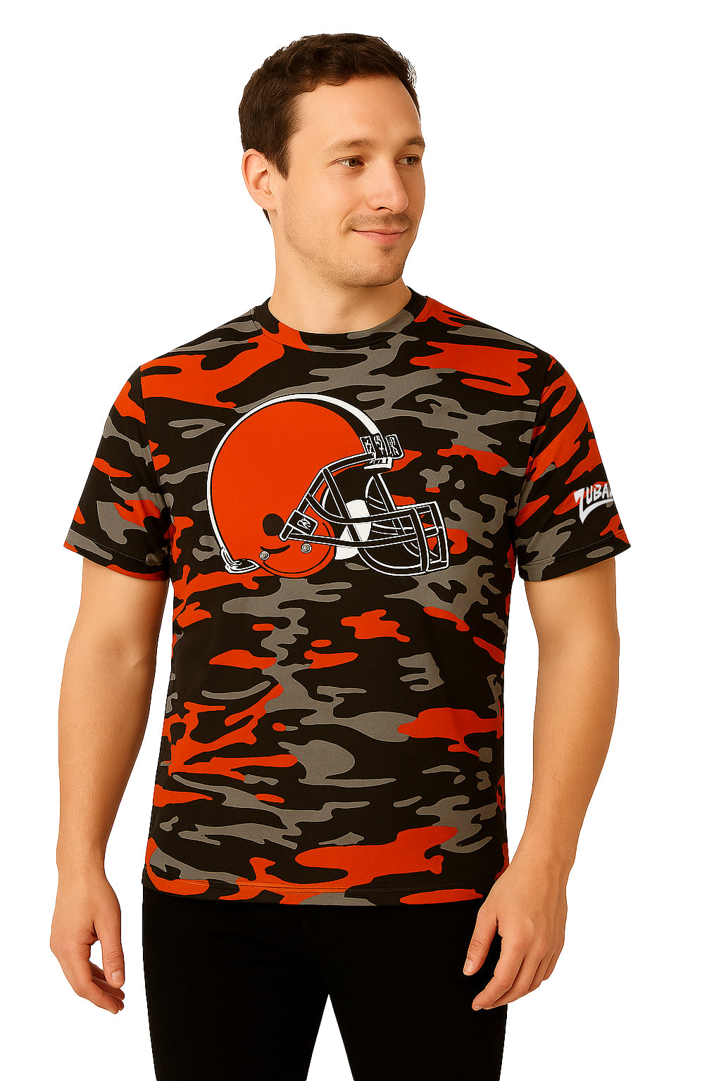 Zubaz NFL Men's Camo Alternate Color Short Sleeve T-Shirt, Cleveland Browns