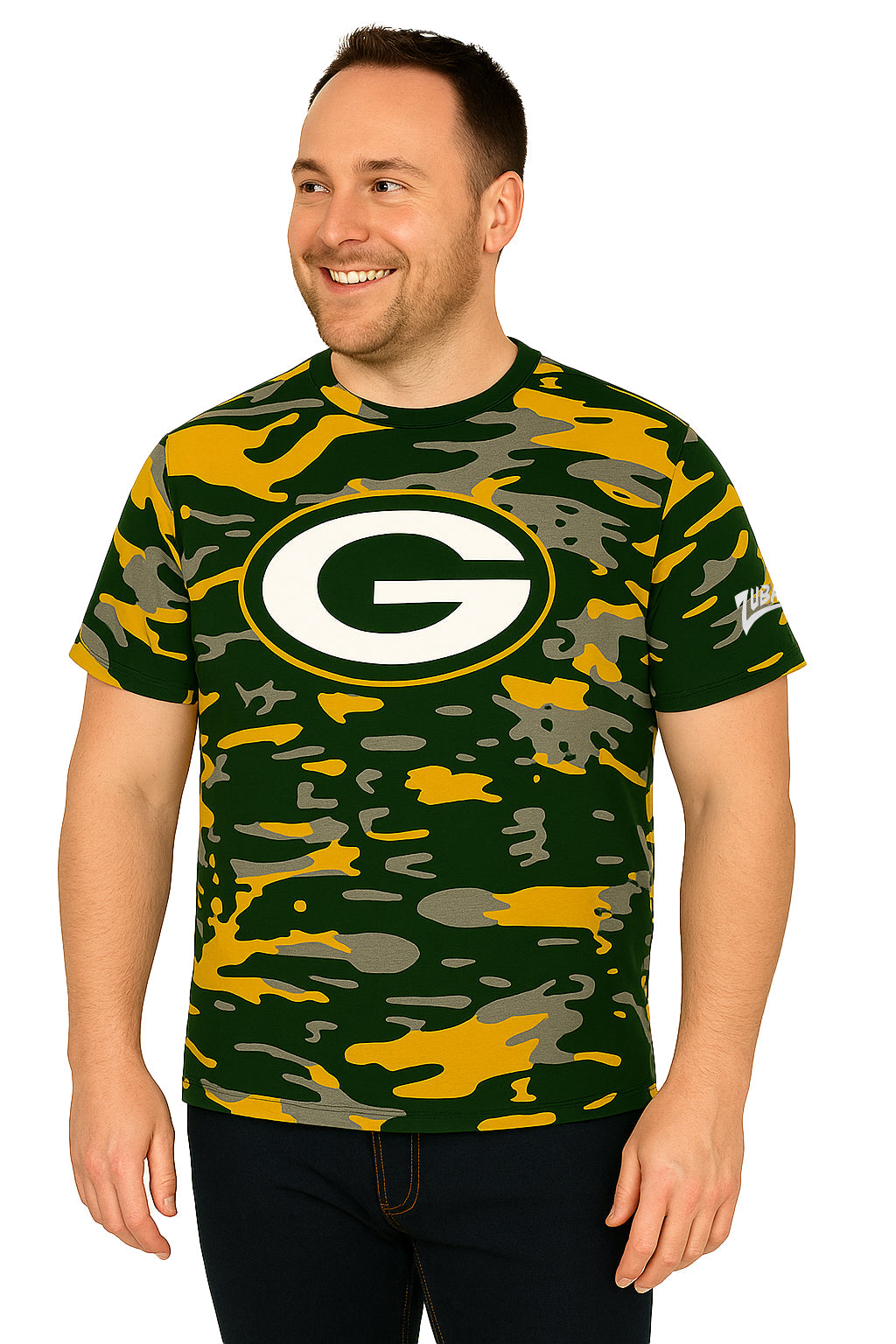 Zubaz NFL Men's Camo Alternate Color Short Sleeve T-Shirt, Green Bay Packers