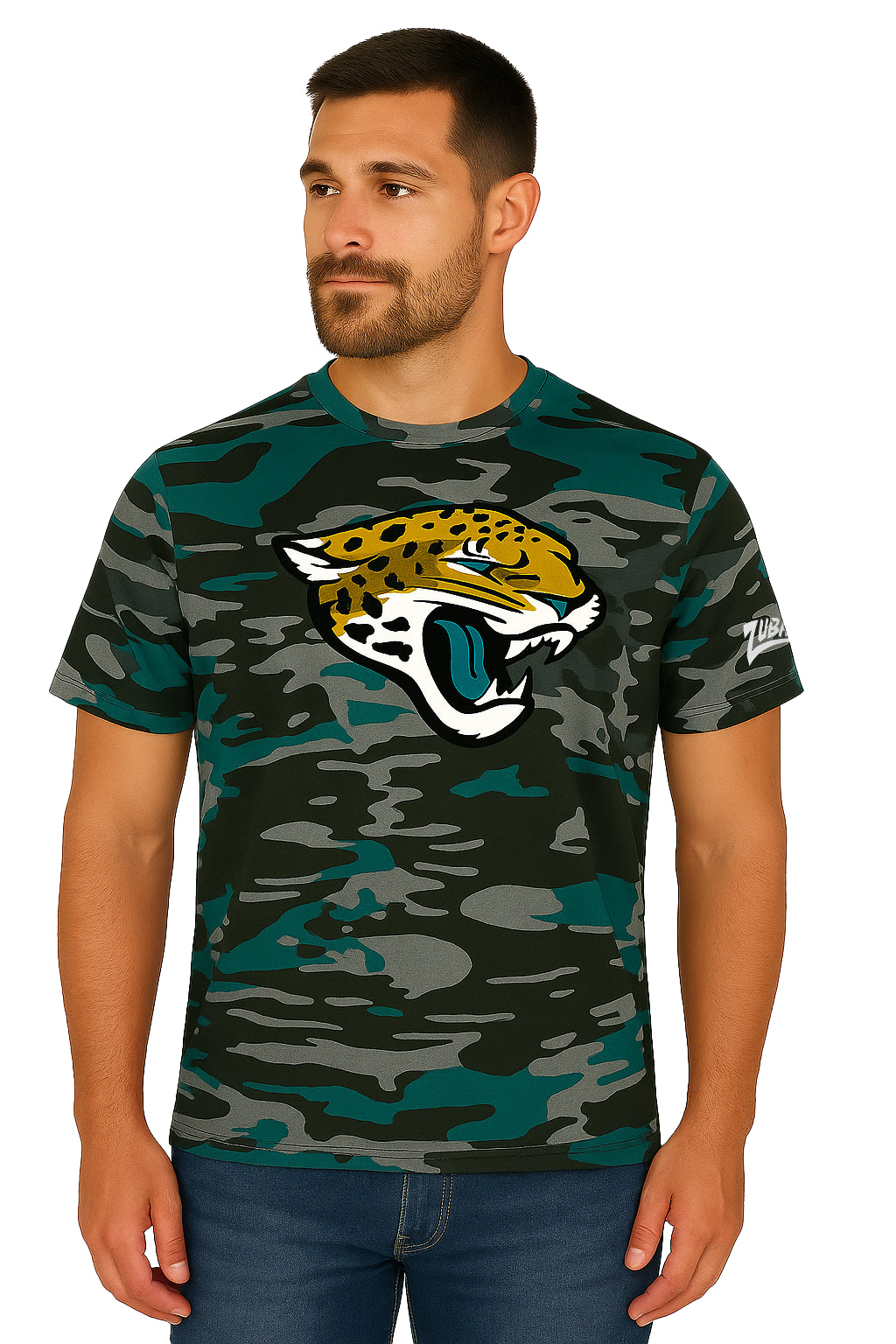 Zubaz NFL Men's Camo Alternate Color Short Sleeve T-Shirt, Jacksonville Jaguars