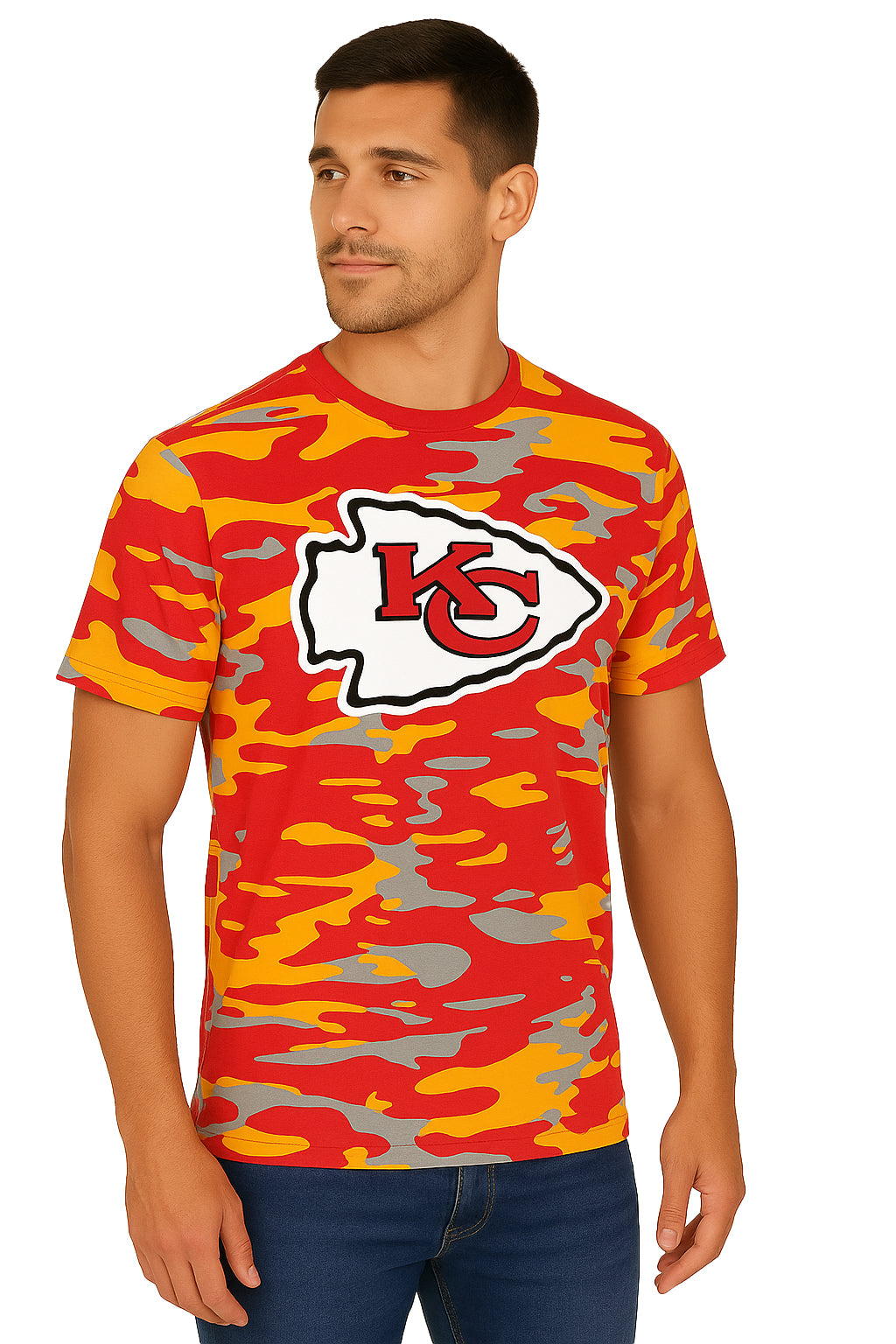 Zubaz NFL Men's Camo Alternate Color Short Sleeve T-Shirt, Kansas City Chiefs