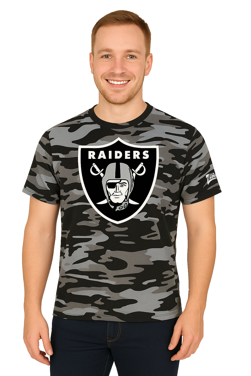 Zubaz NFL Men's Camo Alternate Color Short Sleeve T-Shirt, Las Vegas Raiders