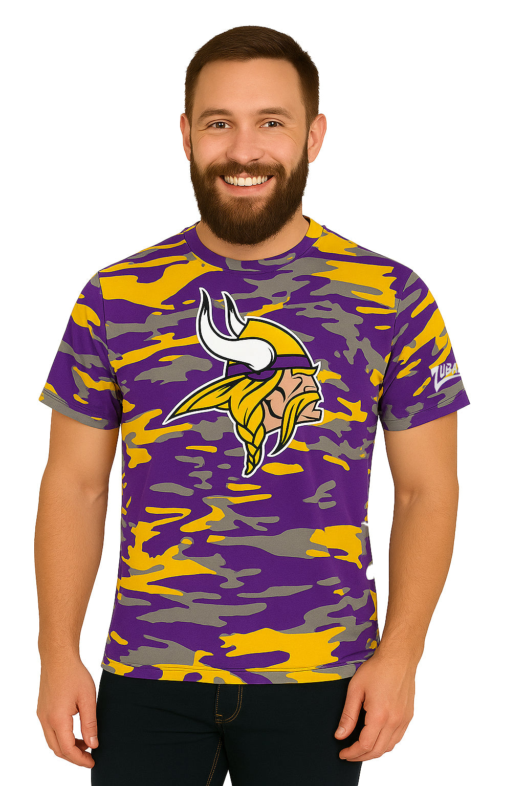 Zubaz NFL Men's Camo Alternate Color Short Sleeve T-Shirt, Minnesota Vikings