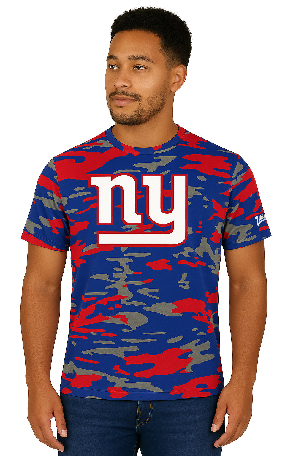 Zubaz NFL Men's Camo Alternate Color Short Sleeve T-Shirt, New York Giants
