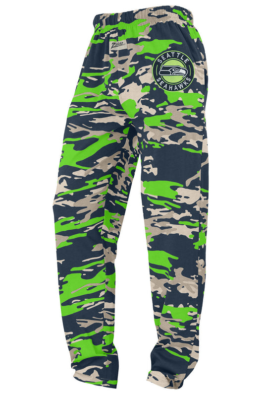 Zubaz NFL Adult Unisex Z88 Embroidered Alt Camo Pants, Seattle Seahawks