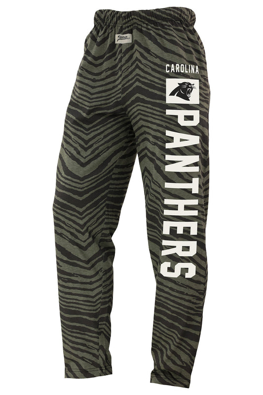 Zubaz NFL Adult Unisex Z88 Black Tonal Pants, Carolina Panthers