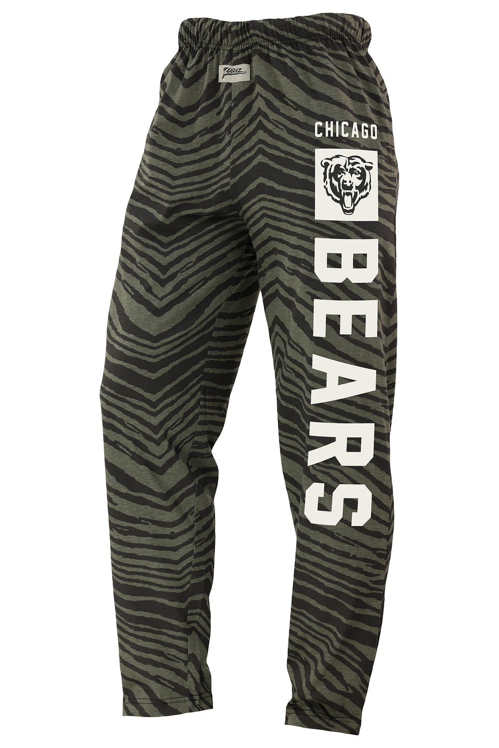 Zubaz NFL Adult Unisex Z88 Black Tonal Pants, Chicago Bears