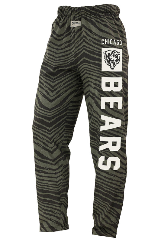 Zubaz NFL Adult Unisex Z88 Black Tonal Pants, Chicago Bears