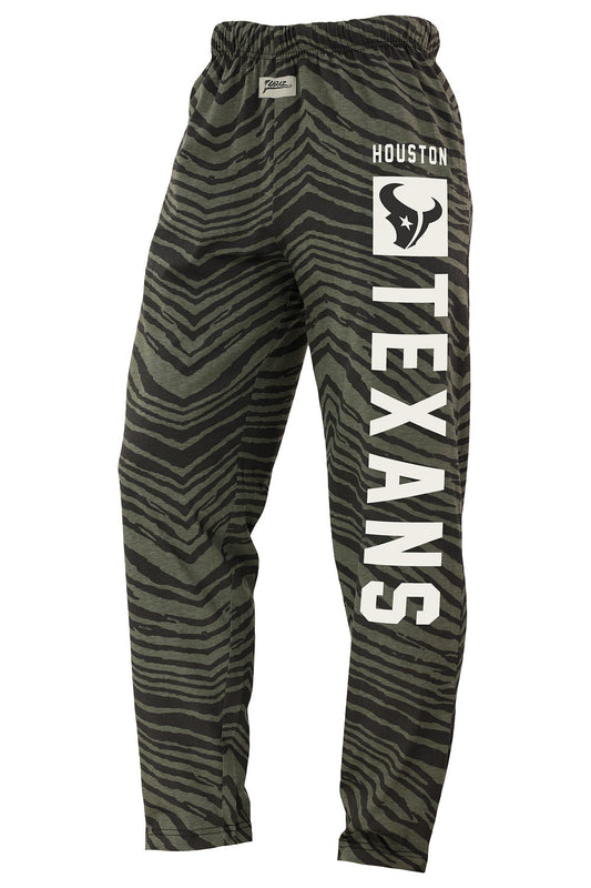 Zubaz NFL Adult Unisex Z88 Black Tonal Pants, Houston Texans