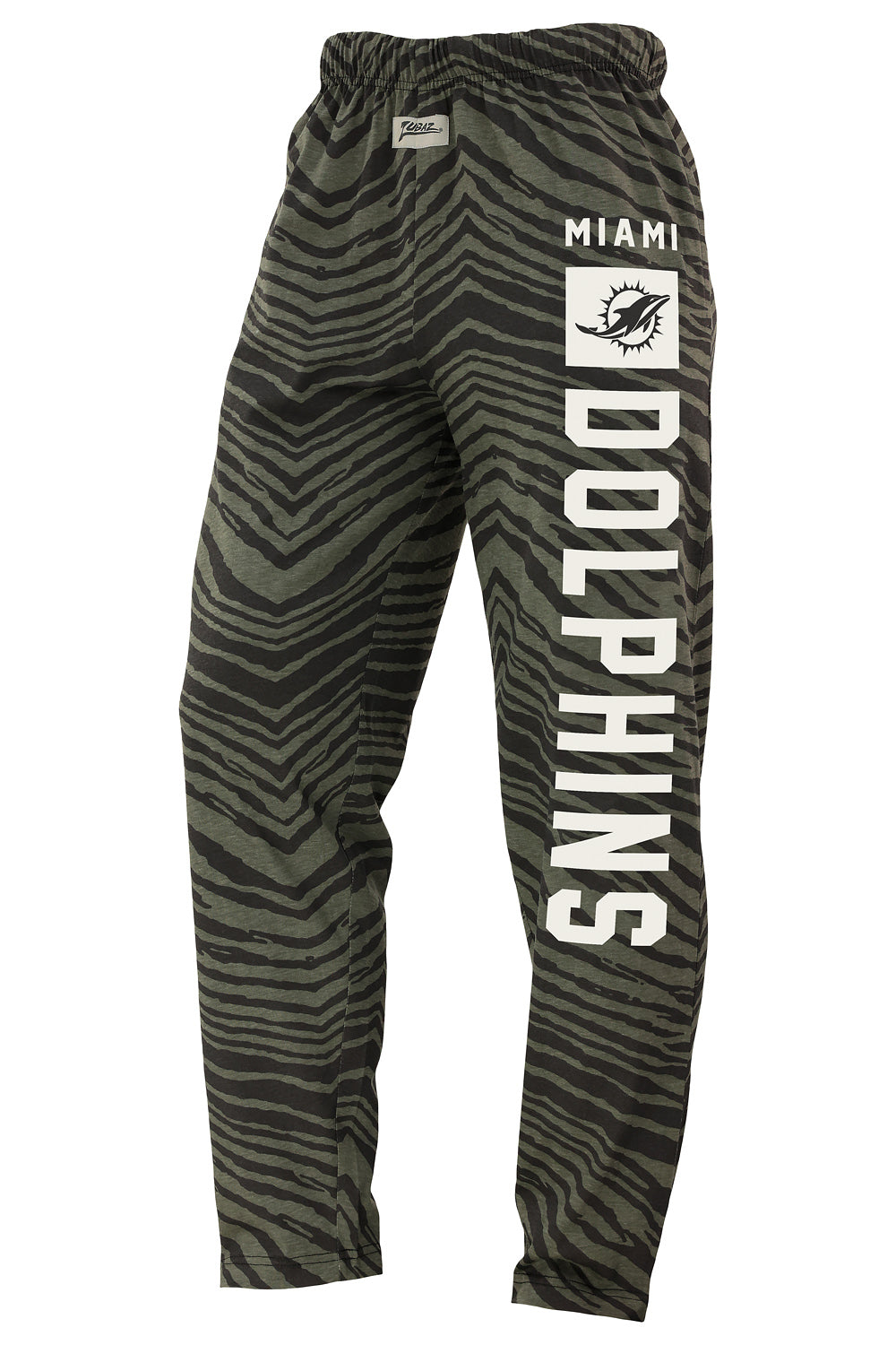 Zubaz NFL Adult Unisex Z88 Black Tonal Pants, Miami Dolphins