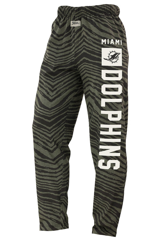 Zubaz NFL Adult Unisex Z88 Black Tonal Pants, Miami Dolphins