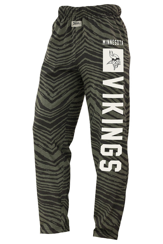 Zubaz NFL Adult Unisex Z88 Black Tonal Pants, Minnesota Vikings