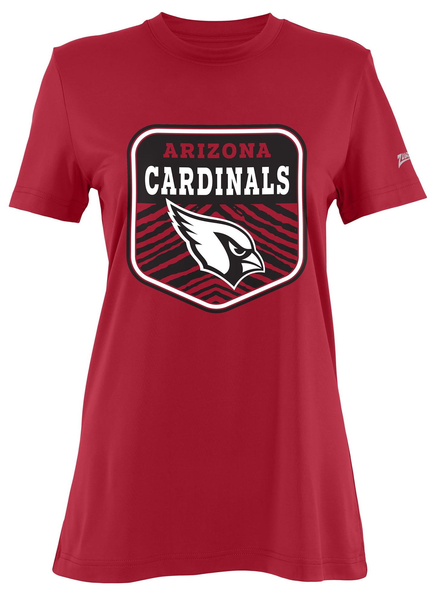 Zubaz NFL Women's Kicker Team Color Short Sleeve T-Shirt, Arizona Cardinals