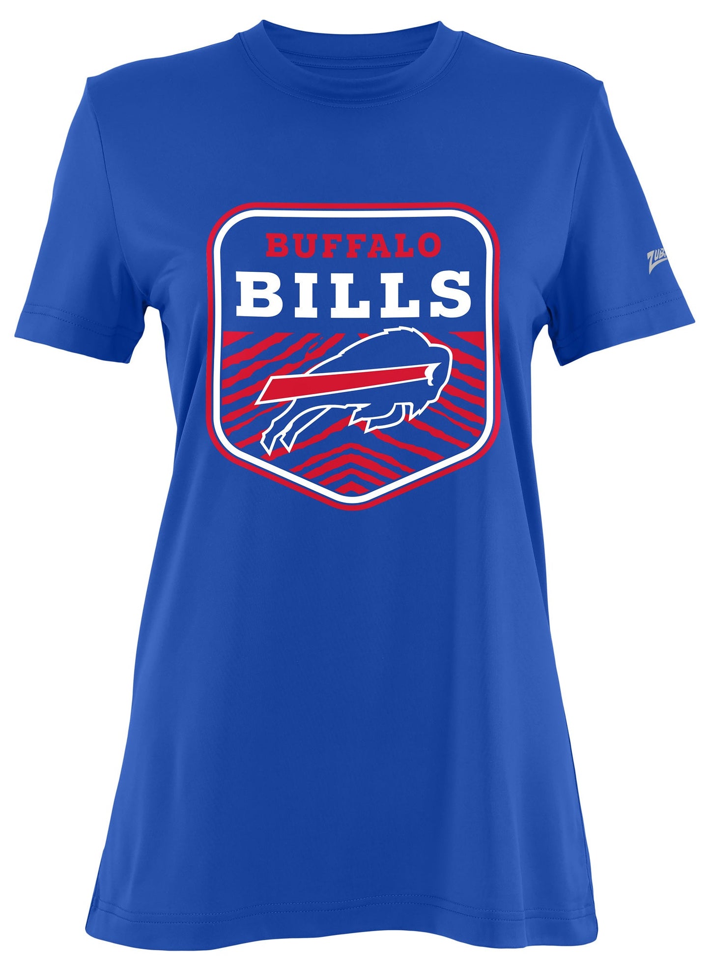 Zubaz NFL Women's Kicker Team Color Short Sleeve T-Shirt, Buffalo Bills