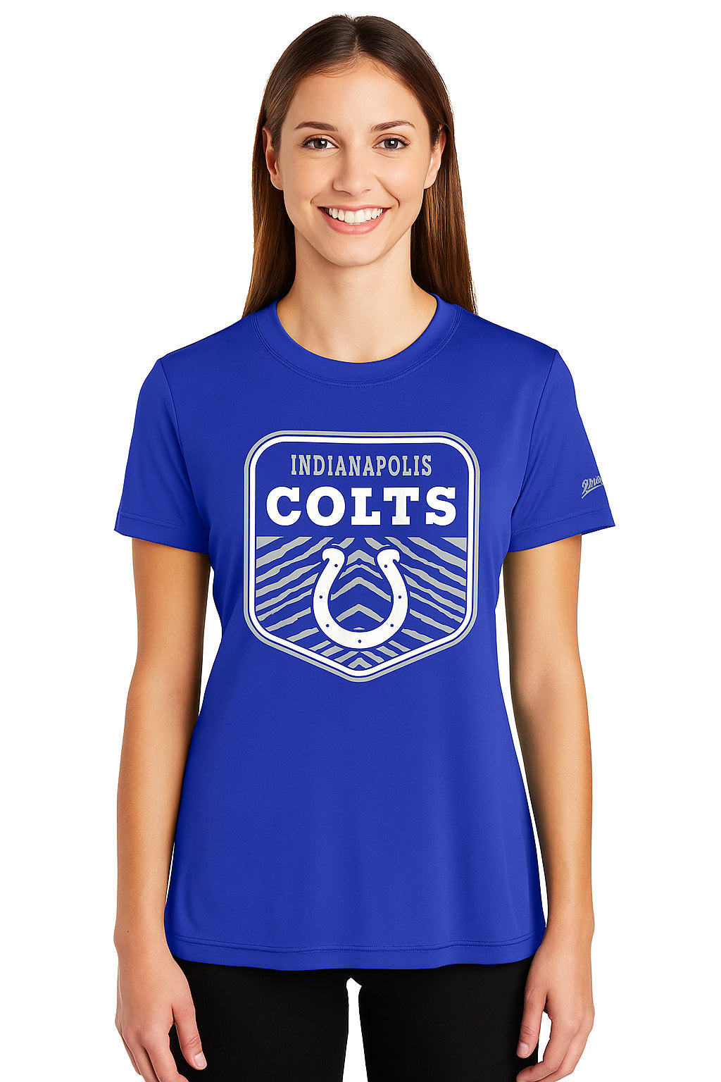 Zubaz NFL Women's Kicker Team Color Short Sleeve T-Shirt, Indianapolis Colts