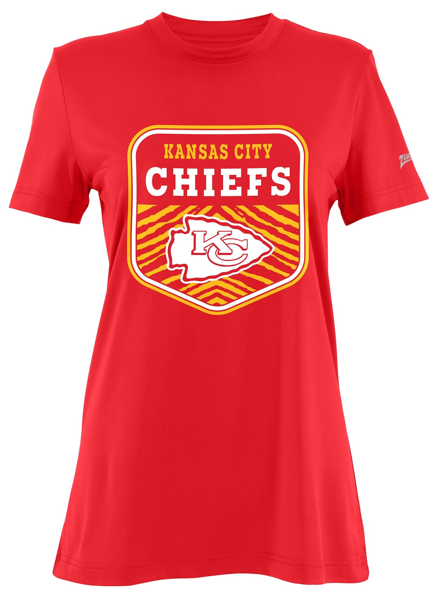Zubaz NFL Women's Kicker Team Color Short Sleeve T-Shirt, Kansas City Chiefs