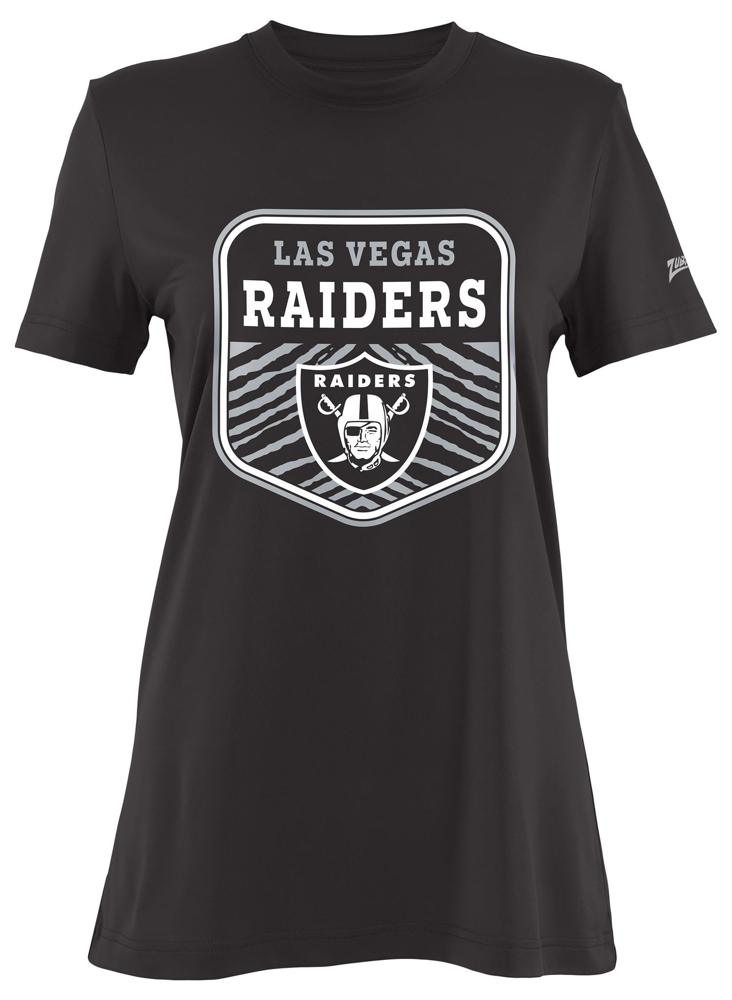 Zubaz NFL Women's Kicker Team Color Short Sleeve T-Shirt, Las Vegas Raiders