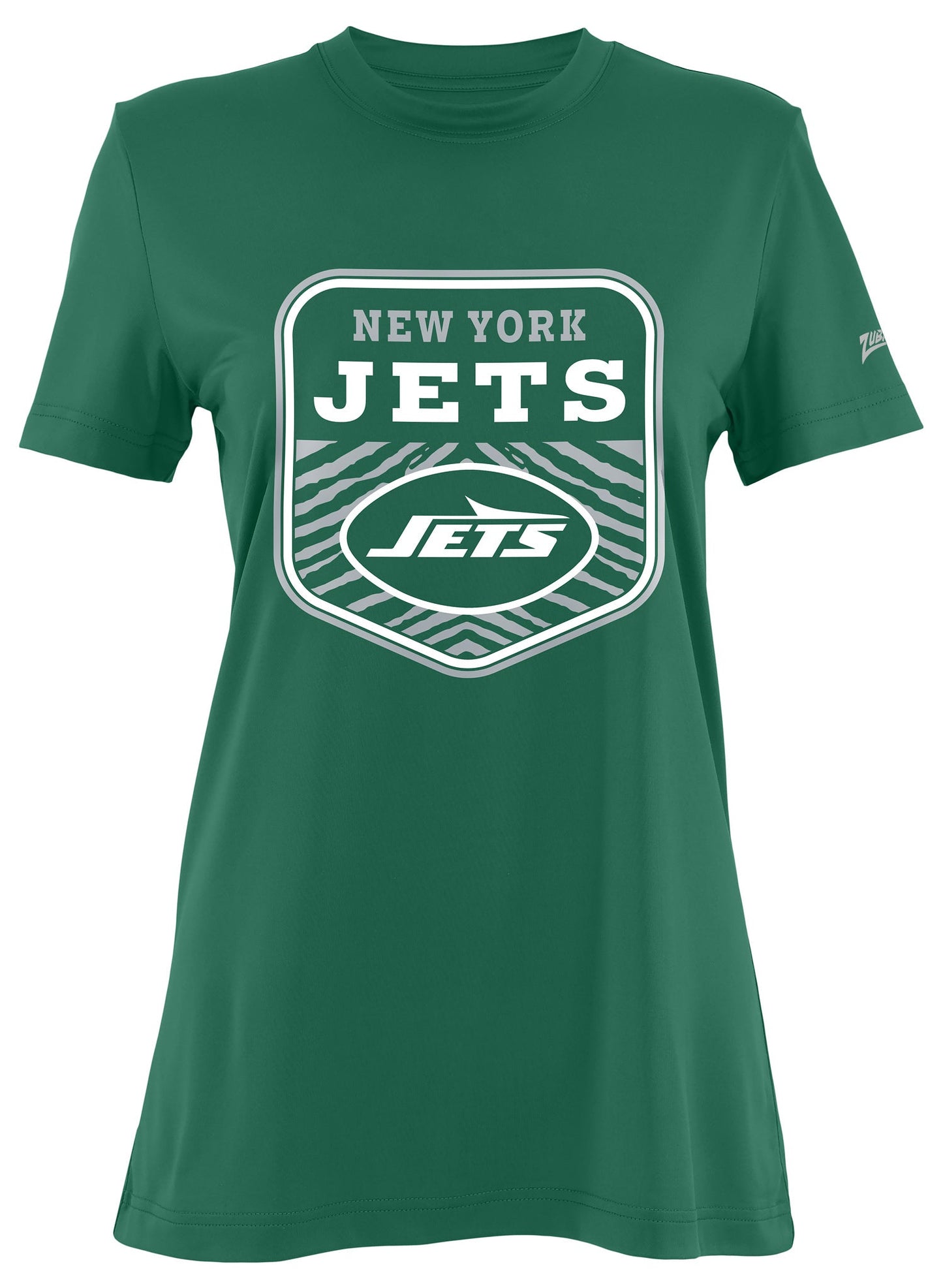 Zubaz NFL Women's Kicker Team Color Short Sleeve T-Shirt, New York Jets