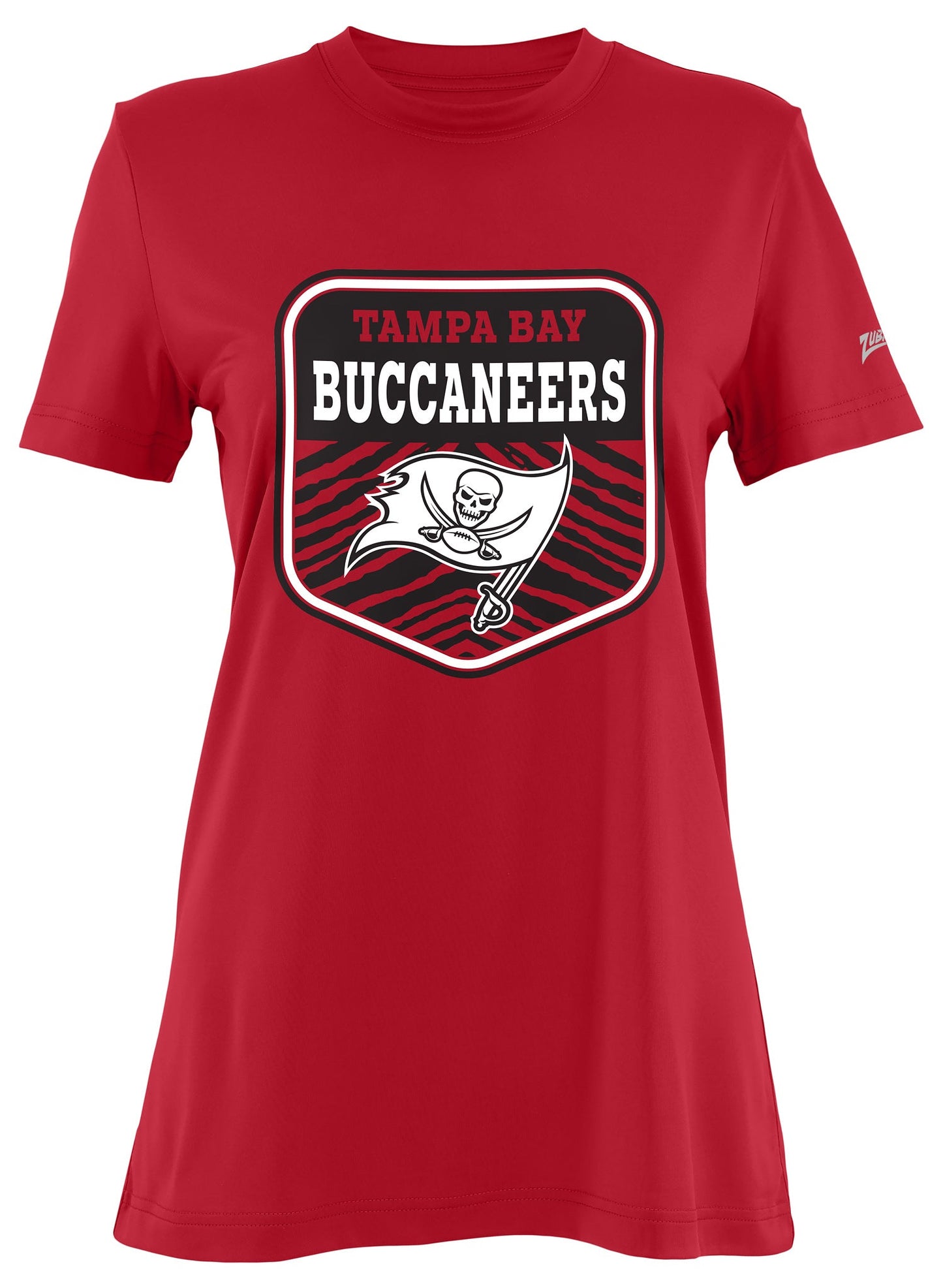 Zubaz NFL Women's Kicker Team Color Short Sleeve T-Shirt, Tampa Bay Buccaneers