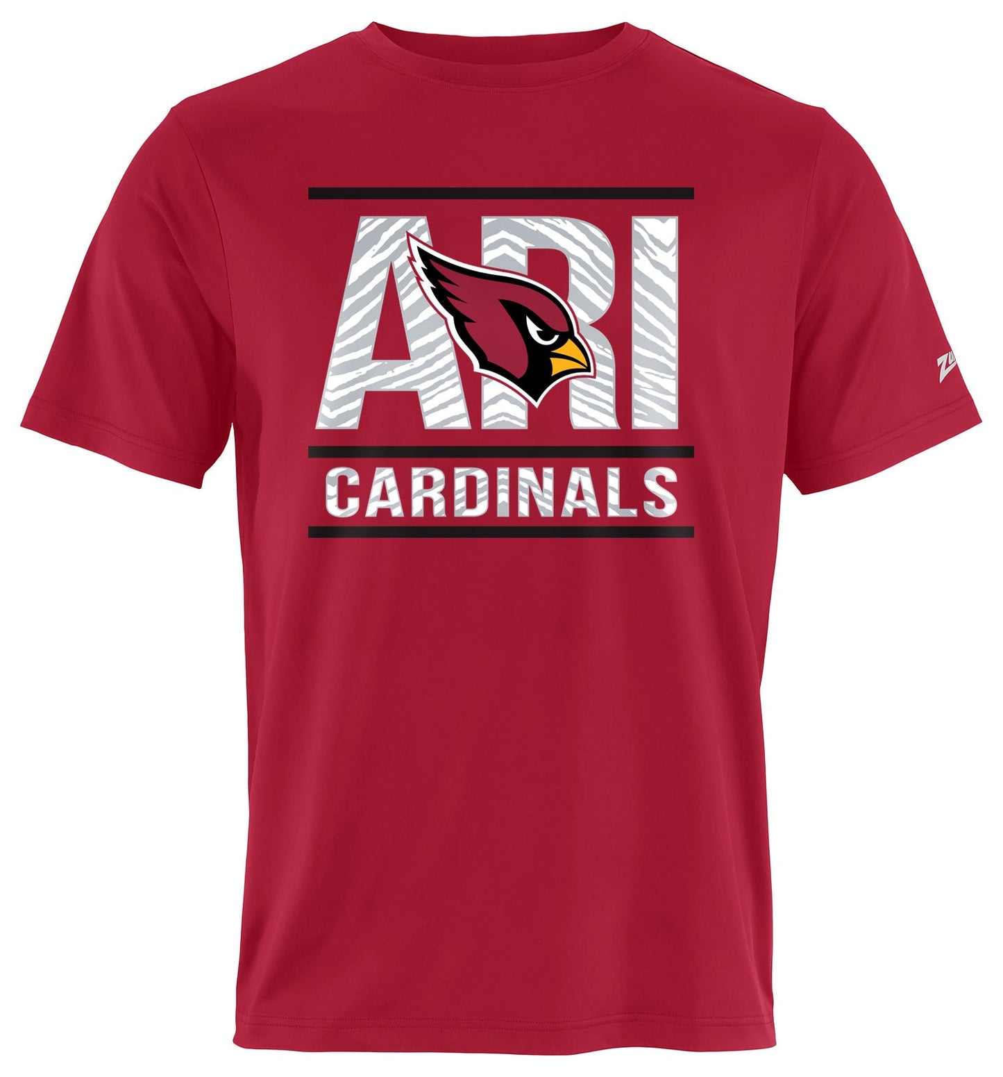 Zubaz NFL Men's Goal Line Team Color Short Sleeve T-Shirt, Arizona Cardinals