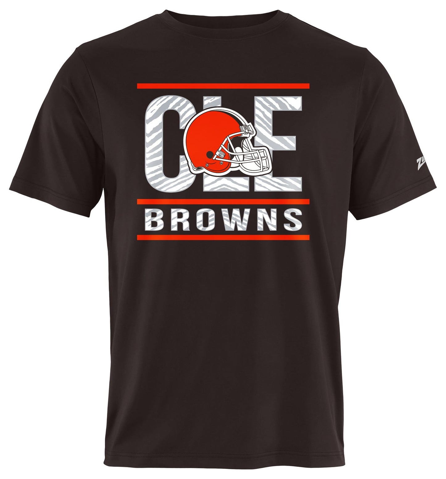 Zubaz NFL Men's Goal Line Team Color Short Sleeve T-Shirt, Cleveland Browns