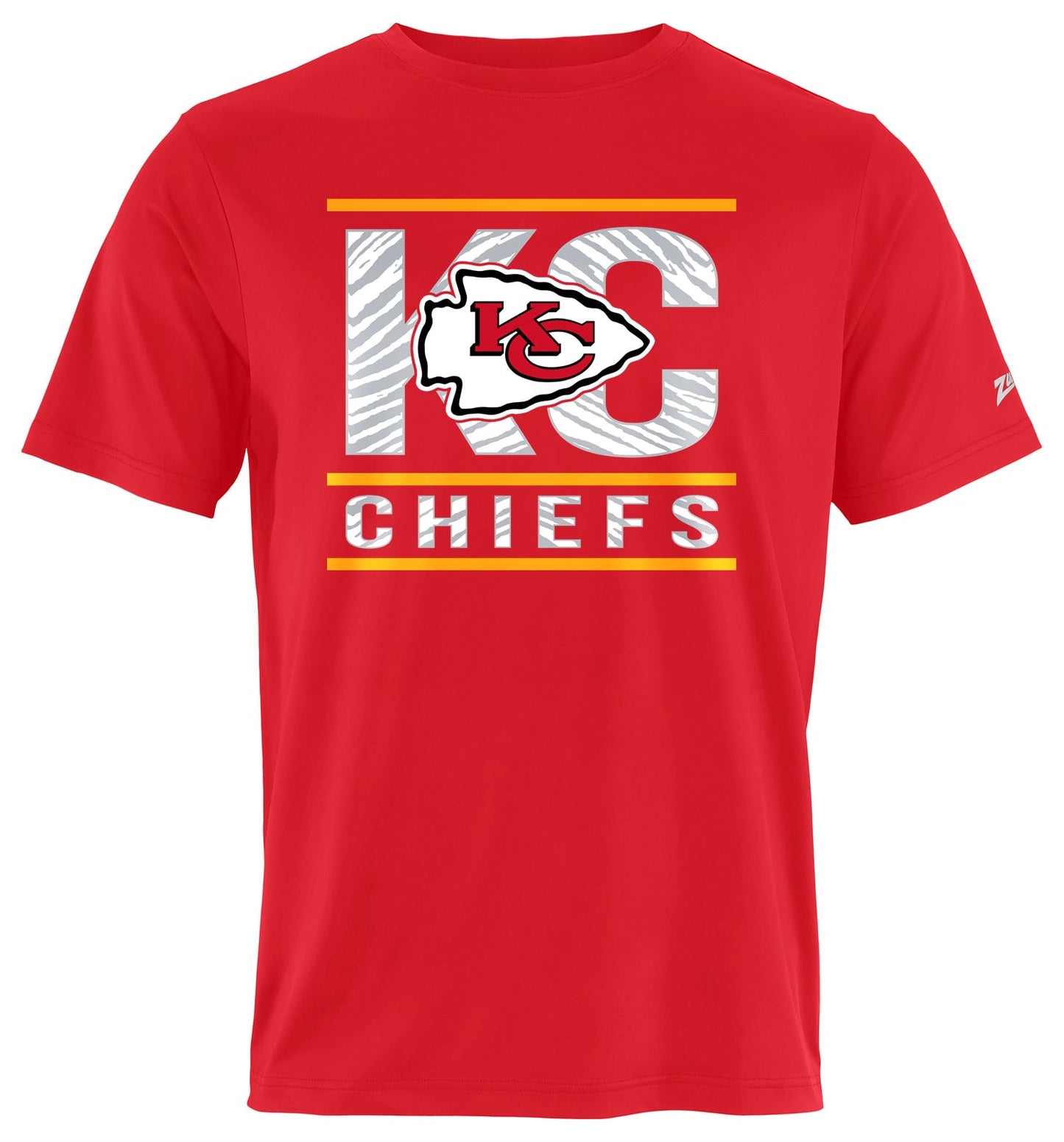 Zubaz NFL Men's Goal Line Team Color Short Sleeve T-Shirt, Kansas City Chiefs